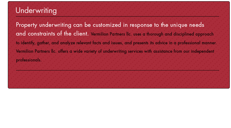 underwriting information